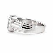 Moissanite Emerald Cut Solitaire Engagement Ring For Men's