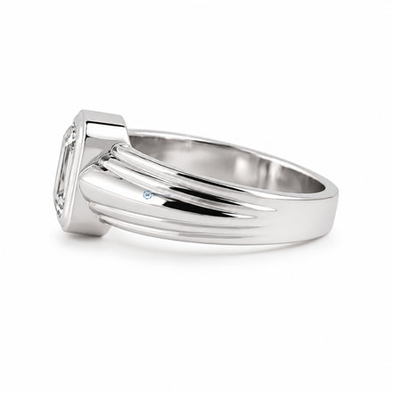 Moissanite Emerald Cut Solitaire Engagement Ring For Men's