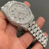 Fully Iced Out Arabic Dial Moissanite Hip Hop Watch