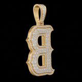 Custom B Name Latter Moissanite Unisex Pendant