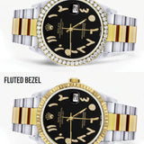 Black Arabic Dial Dual Tone Classic Moissanite Watch