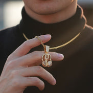 Rock Music Headphones Iced Out Moissanite Pendant