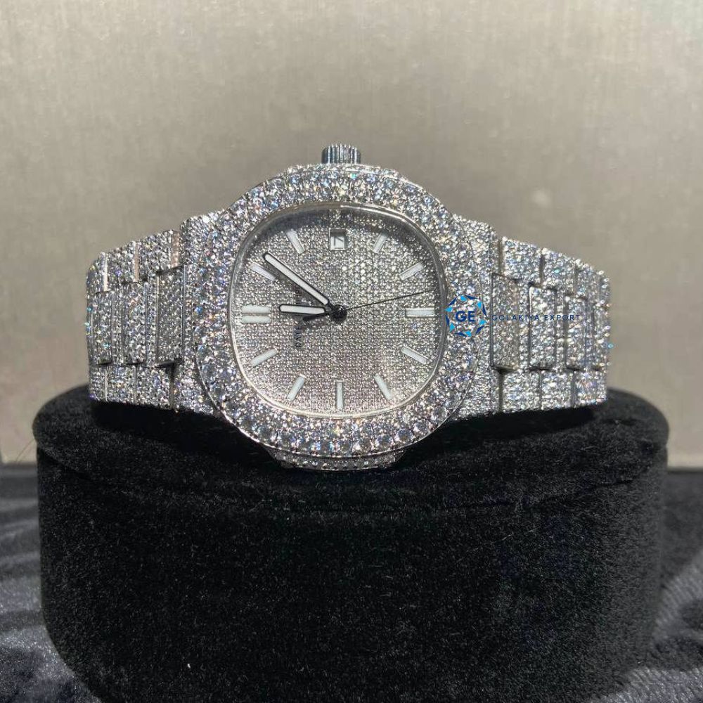 Full White VVS1 Moissanite Automatic Iced Out Watch