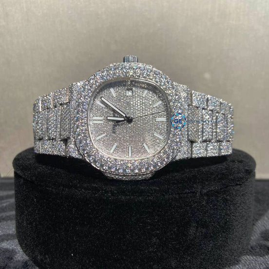 Full White VVS1 Moissanite Automatic Iced Out Watch