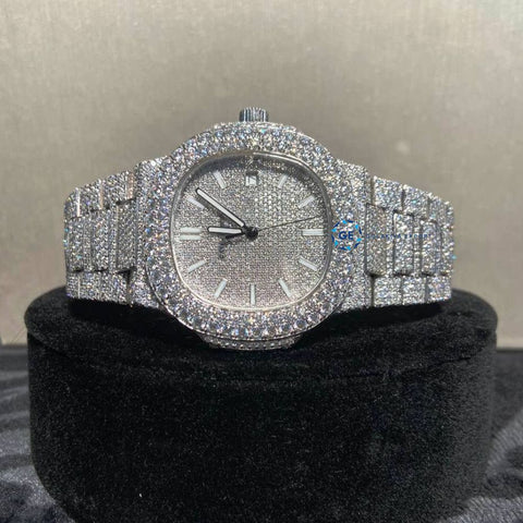 Full White VVS1 Moissanite Automatic Iced Out Watch