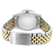 Dual Tone Jubilee Band Black Roman Numeral Dial Moissnaite Watch