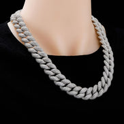 Row Link Moissanite Diamond Cuban Chain For Men's