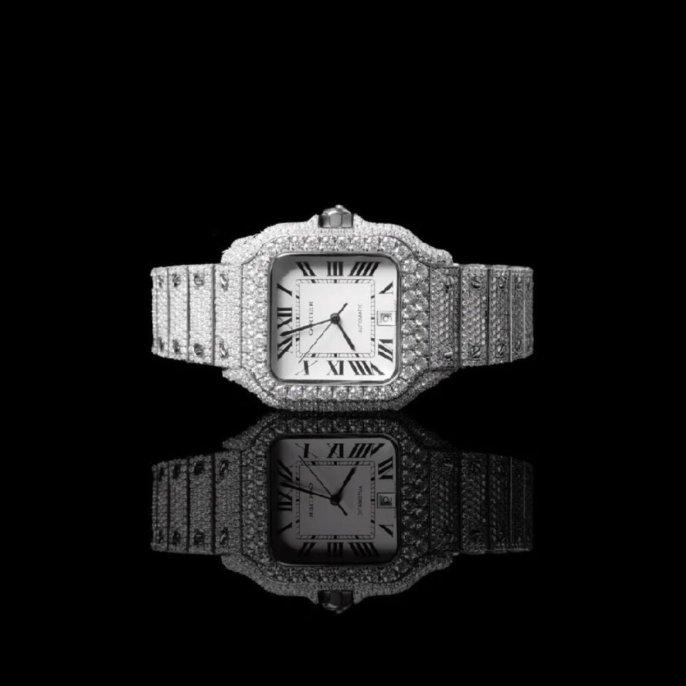 Colorless Moissanite Fully Iced Out Luxury Watch For Men's
