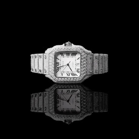 Colorless Moissanite Fully Iced Out Luxury Watch For Men's