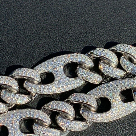 Iced Out Moissanite Cuban Link Men's Bracelet