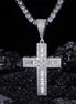 925 Silver Moissanite Baguette Cut Diamond Criss Cross Pendant