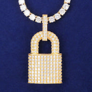 Moissanite Diamond Lock Pendant