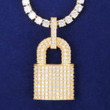 Moissanite Diamond Lock Pendant