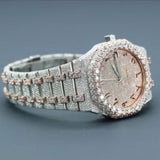 Arabic Dial Dual Tone Moissanite Hip Hop Watch