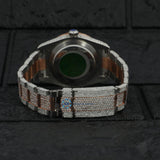 Roman Dial Stainless Steel Datejust Colorless Moissanite Wrist Watch