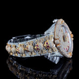 Skull Moissanite Diamond Dual Tone Hip Hop Watch