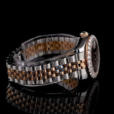 Classic & Stylish Moissanite Brown Dial 32mm Women Watch
