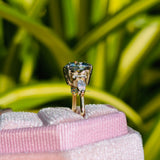 Blue Stone Cushion Cut Unique Lab Diamond Wedding Ring
