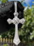 D Color Moissanite Cross Necklace For Men Baguette Pendant