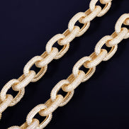 D Color Moissanite Diamond Rolo Cuban Chain For Men's