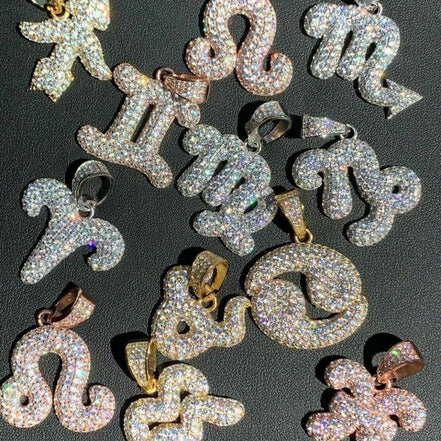 Zodiac Sumbole Astrology Sign Moissanite Custom Pendant