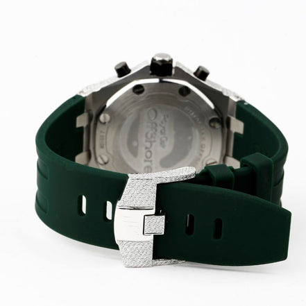 Moissanite Diamond Green Color Strap Wrist Watch