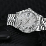 Men's Datejust Roman Numeral Moissanite Wrist Watch