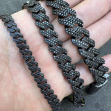 Black Moissanite Miami Cuban Link Hip Hop Bracelet