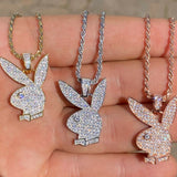 Iced Out Bunny Moissanite Diamond Pendant
