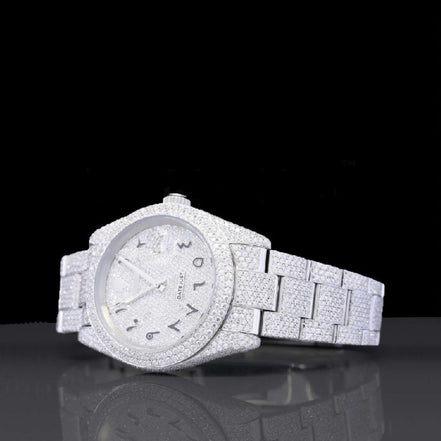Iced Out Automatic Arabic Dial Moissanite Watches