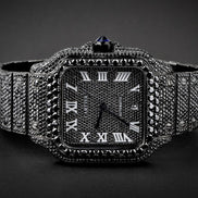Black Moissanite Diamond Luxury Hip Hop Watch