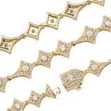 Star Link Moissanite Diamond 925 Sterling Silver Bracelet