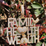 Family Health Wealth Customize Moissanite Pendant
