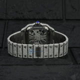 D Color Moissanite Bust Down Skeleton Watch For Men's