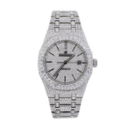 Fully Iced Out Black Stick Moissanite Automatic Watch For Men's
