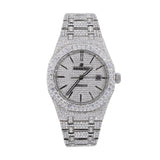 Fully Iced Out Black Stick Moissanite Automatic Watch For Men's