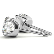 Minimalist Solitaire Round Cut Moissanite Studs Earrings