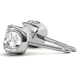 Minimalist Solitaire Round Cut Moissanite Studs Earrings