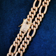 Stylish Figaro Link Moissanite Luxury Hip Hop Chain