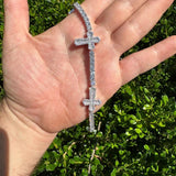Moissanite Cross Iced Out Tennis Bracelet