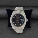 Fully Iced Out Black Dial Moissanite Luxury Watch Gift For Men's