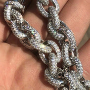 D Color Moissanite Chain Rolo Link Iced Hip Hop Bracelet
