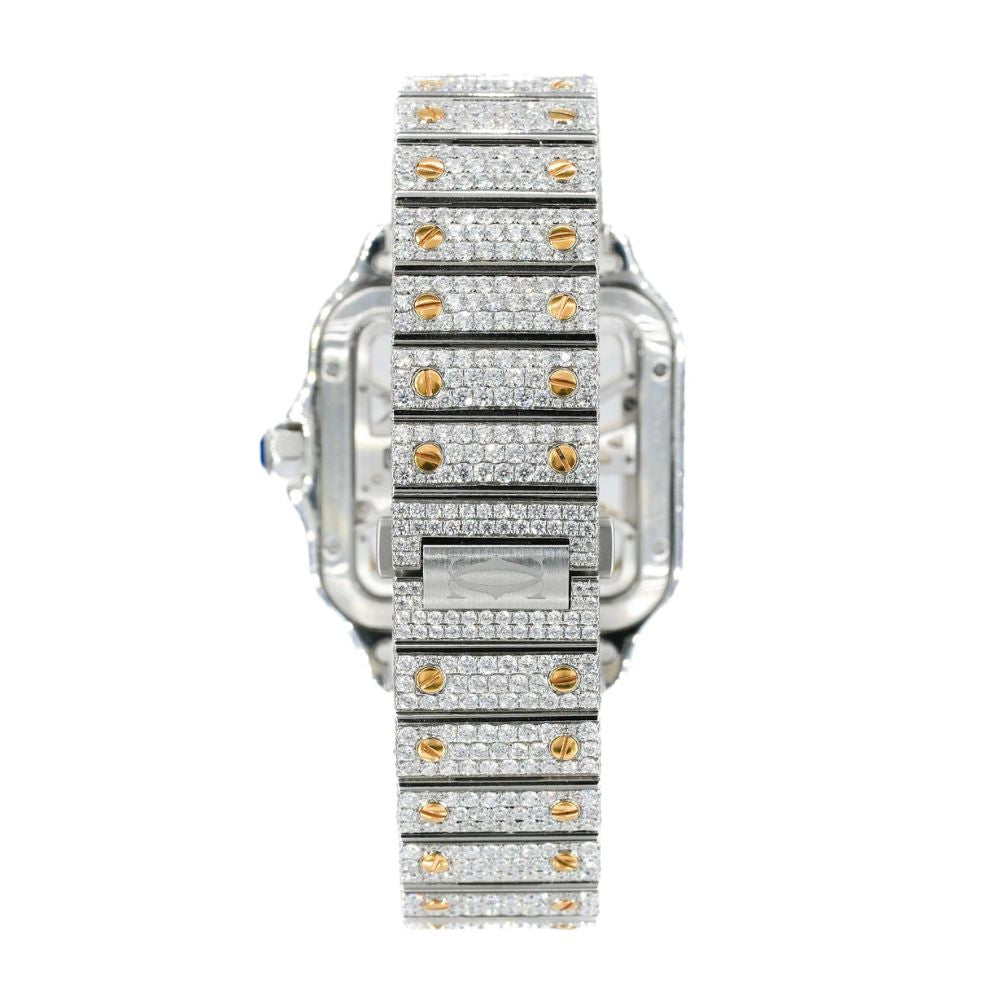 Skeleton Automatic Dual Tone Moissanite Fancy Watch