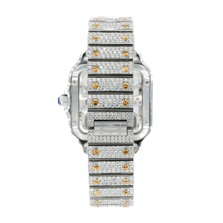 Skeleton Automatic Dual Tone Moissanite Fancy Watch