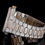 Full Rose Skeleton Moissanite Diamond Wrist Watch