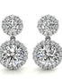 Round Brilliant Cut Moissanite Floral Halo Earrings