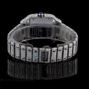 Maroon Roman Dial Automatic Moissanite Wrist Watch