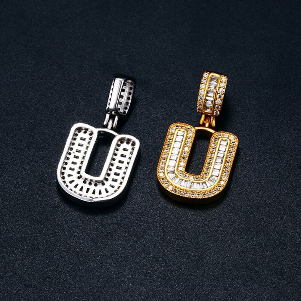 Customize Alphabet Letter Moissanite Diamond Pendant