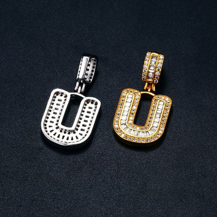 Customize Alphabet Letter Moissanite Diamond Pendant