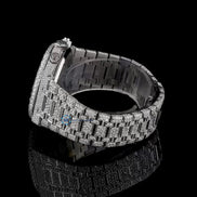 Chrono Back Stick Dial Fully Iced Out Wrist Watch